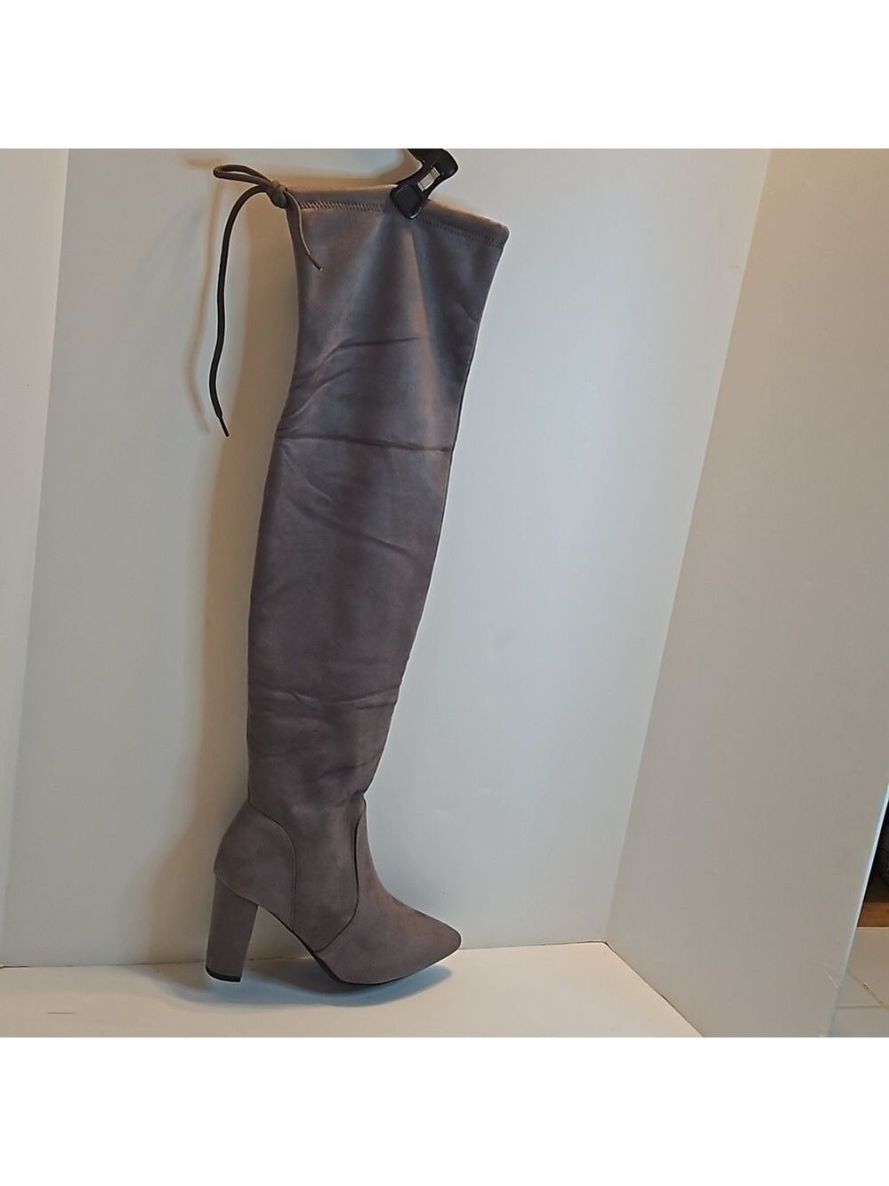 Dream Pairs Women’s Thigh-High Boots Chunky Heel Faux Suede Over Knee 3.5” - Picture 8 of 17